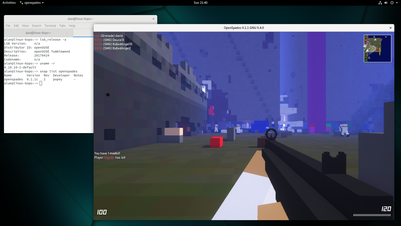 OpenSpades on OpenSUSE Tumbleweed