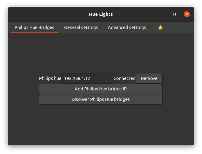 Hue Lights Extension Settings