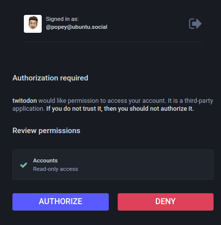 Mastodon login
