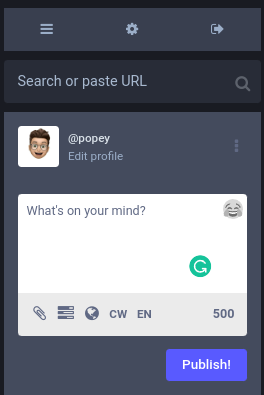 Mastodon settings icon